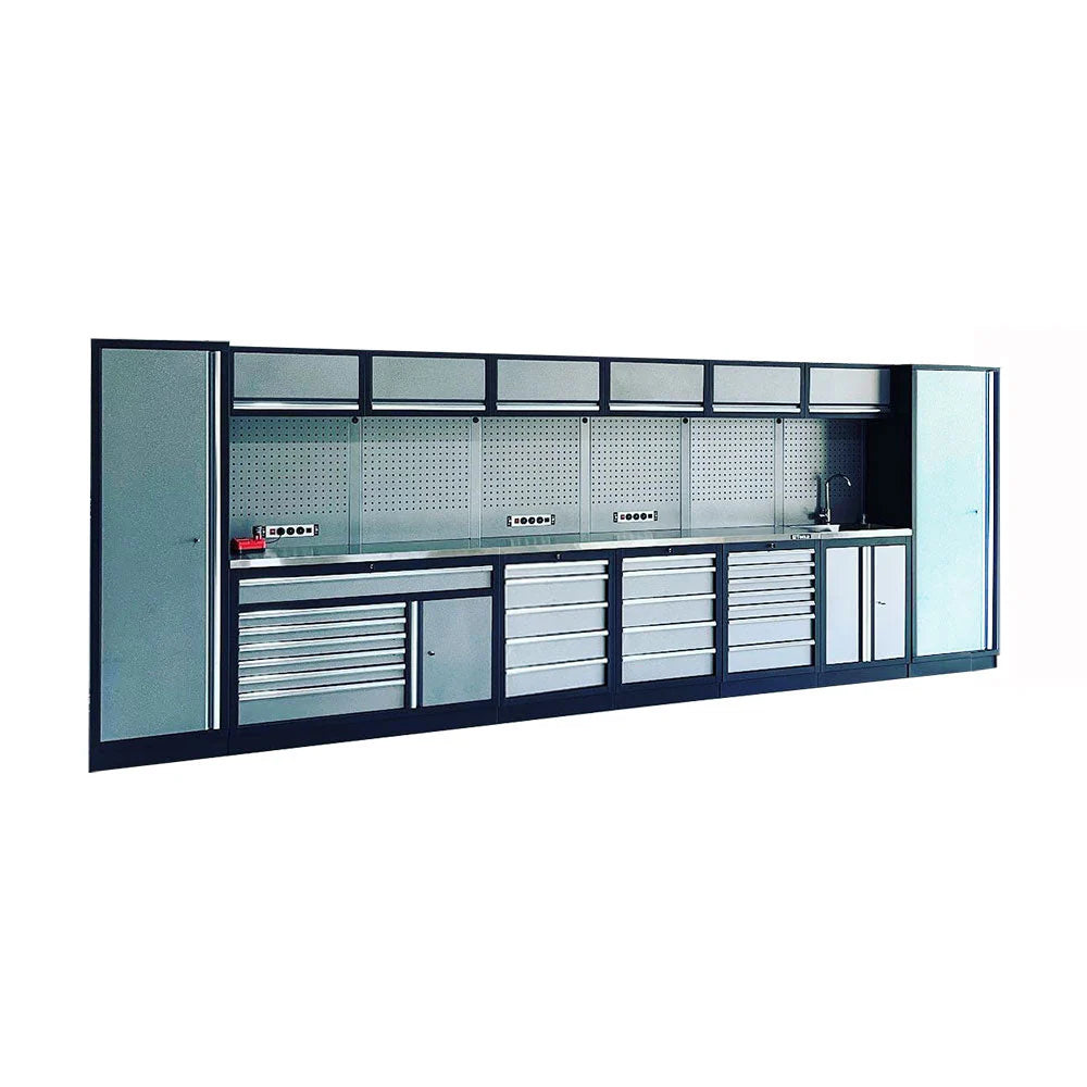 5.3M Steel Garage Workbench with Sink and Tall Cabinets – GT-COMBO13 - GTools