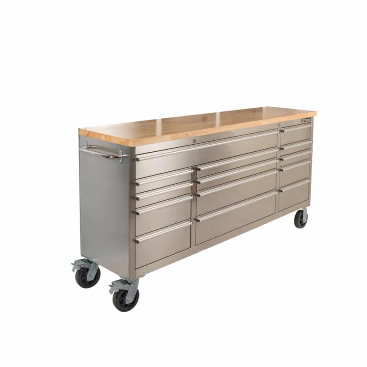 GTX Pro Series 1.8M Stainless Steel Workbench, Mega Drawer Rolling Tool Chest