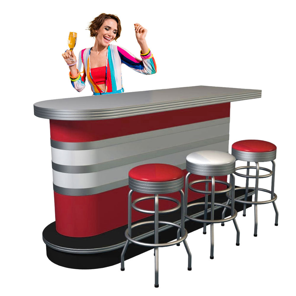Diner Retro Pub Table And Stools 1950 Retro Diner Bar Table Stool Set