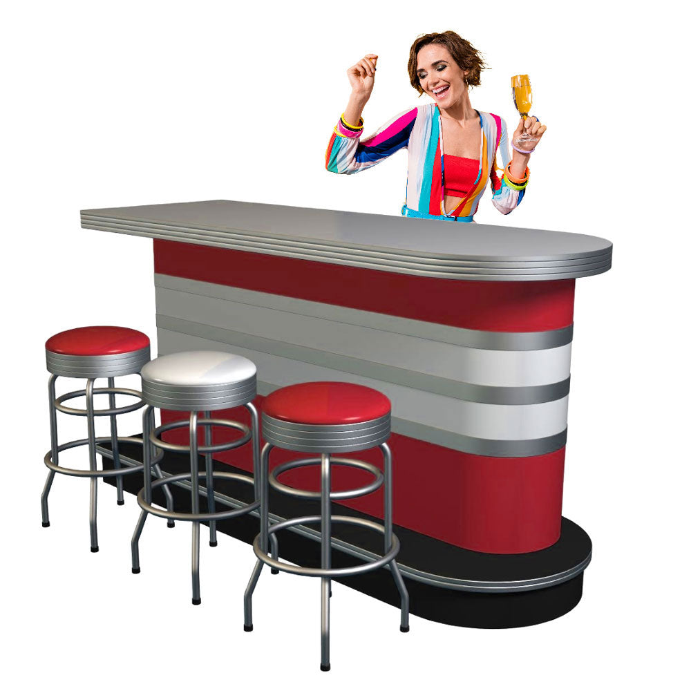 1950 Retro Bar and Stool Set - GTools