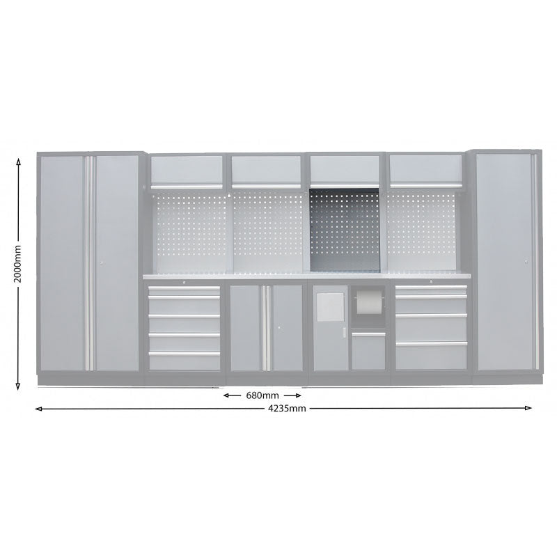 Steel Pegboard 1052mm x 614mm with Power Board & USB Sockets - GTools