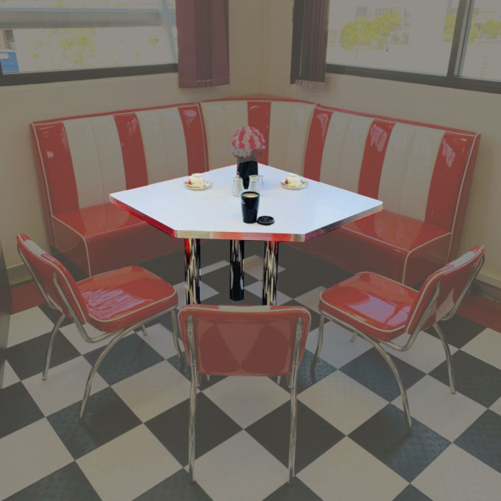 1950 Retro Cafe Corner Diner Table - GTools