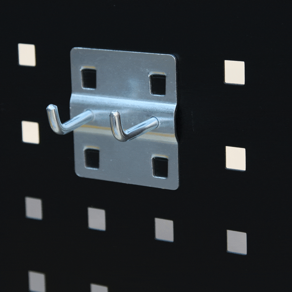 Double Short Hook – Steel Pegboard Storage - GTools