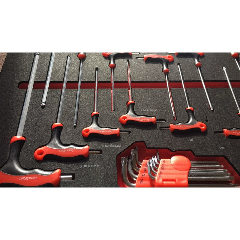 33 Piece Hex Key Wrench and Hollow Star Wrench in EVA Tray – Organised Tool Storage - GTools