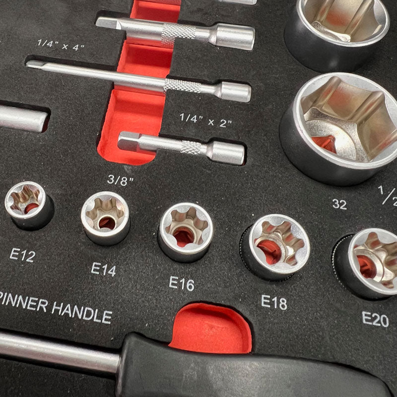 72 Piece Metric Socket Set in EVA Tray - GTools