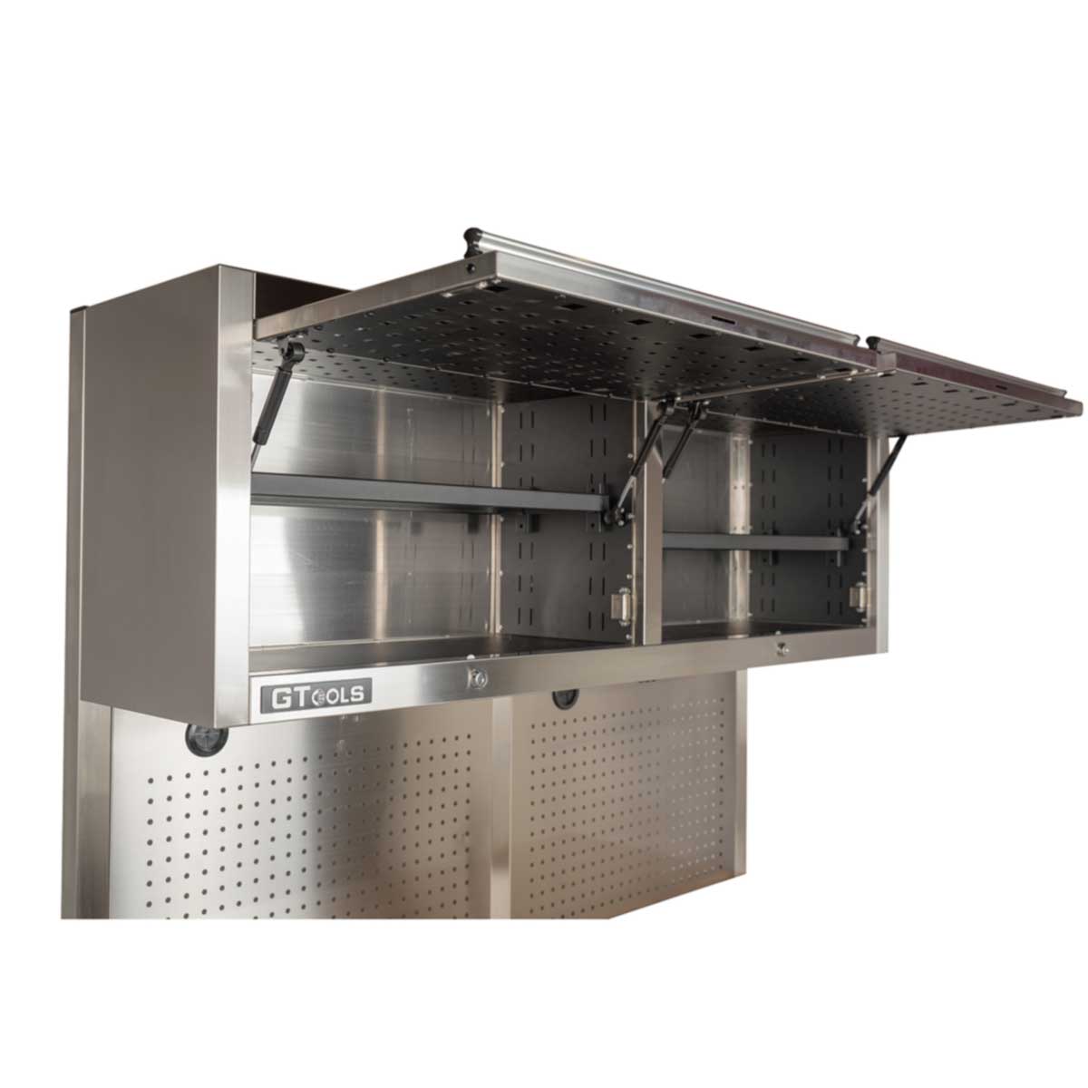 GTX 1.4M Stainless Steel Overhead Cabinets, Pegboards & Support Frames Set - GTools