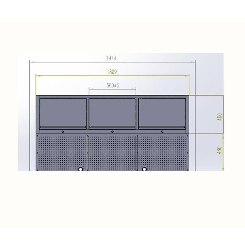 GTX 1.8M Stainless Steel Overhead Cabinets, Pegboards & Support Frames Set - GTools