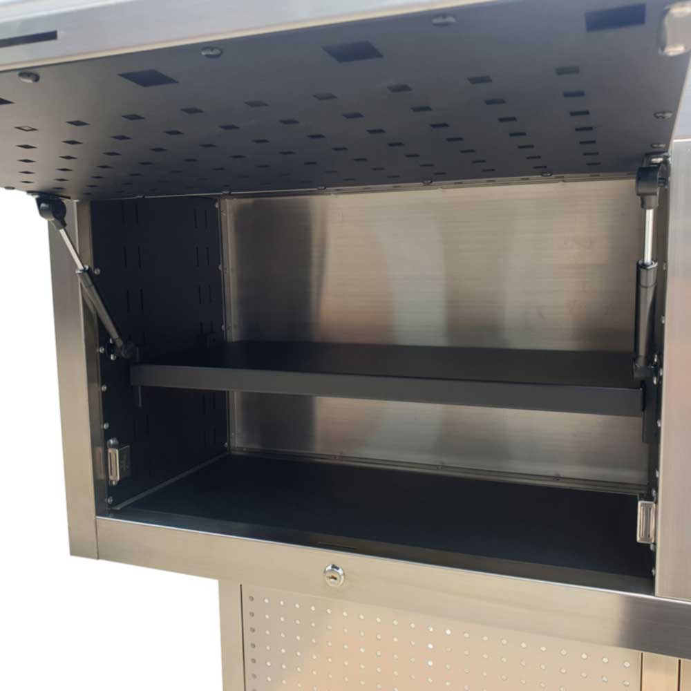 GTX 2.4M Stainless Steel Overhead Cabinets, Pegboards & Support Frames Set - GTools
