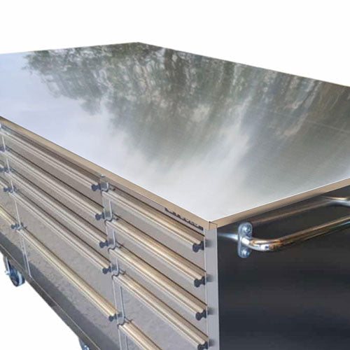 GTX 1.8M x 1M Large Stainless Steel Island Workbench – Heavy-Duty Garage Storage Solution - GTools