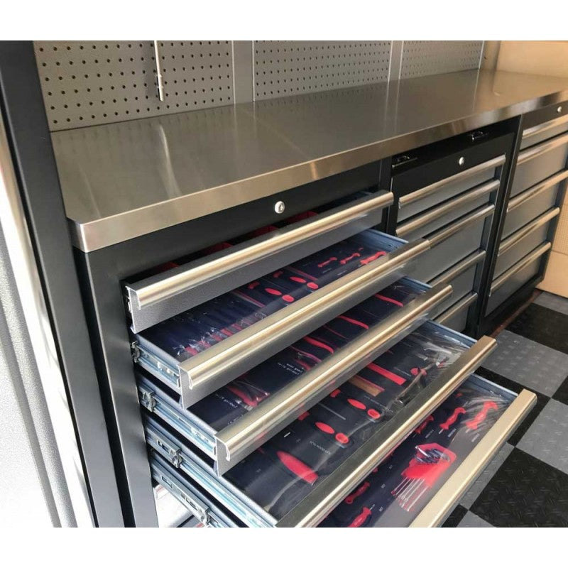 3.9M Workbench, Drawer & 2 x Double Door Tall Cabinet Set – GT-COMBO20 - Premium Garage Cabinets - Modular from Standard - Just $3416! Shop now at GTools