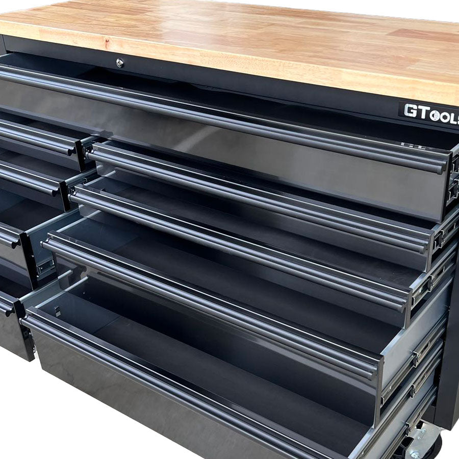 1.4M Black Stainless Steel, Mega Drawer Rolling Tool Chest Workbench - Premium Tool Box from GTools - Just $999.00! Shop now at GTools