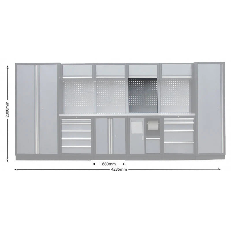 Steel Pegboard 1052mm x 614mm with Power Board & USB Sockets - GTools