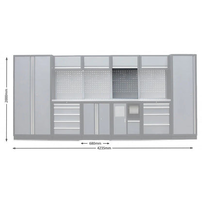 Steel Pegboard 1052mm x 614mm with Power Board & USB Sockets - GTools