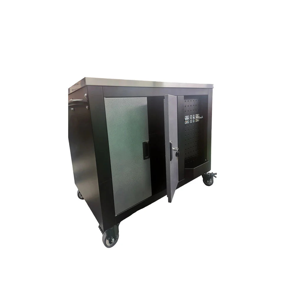 Stainless Steel Island Bench, Tool Storage and Pegboards - GTools