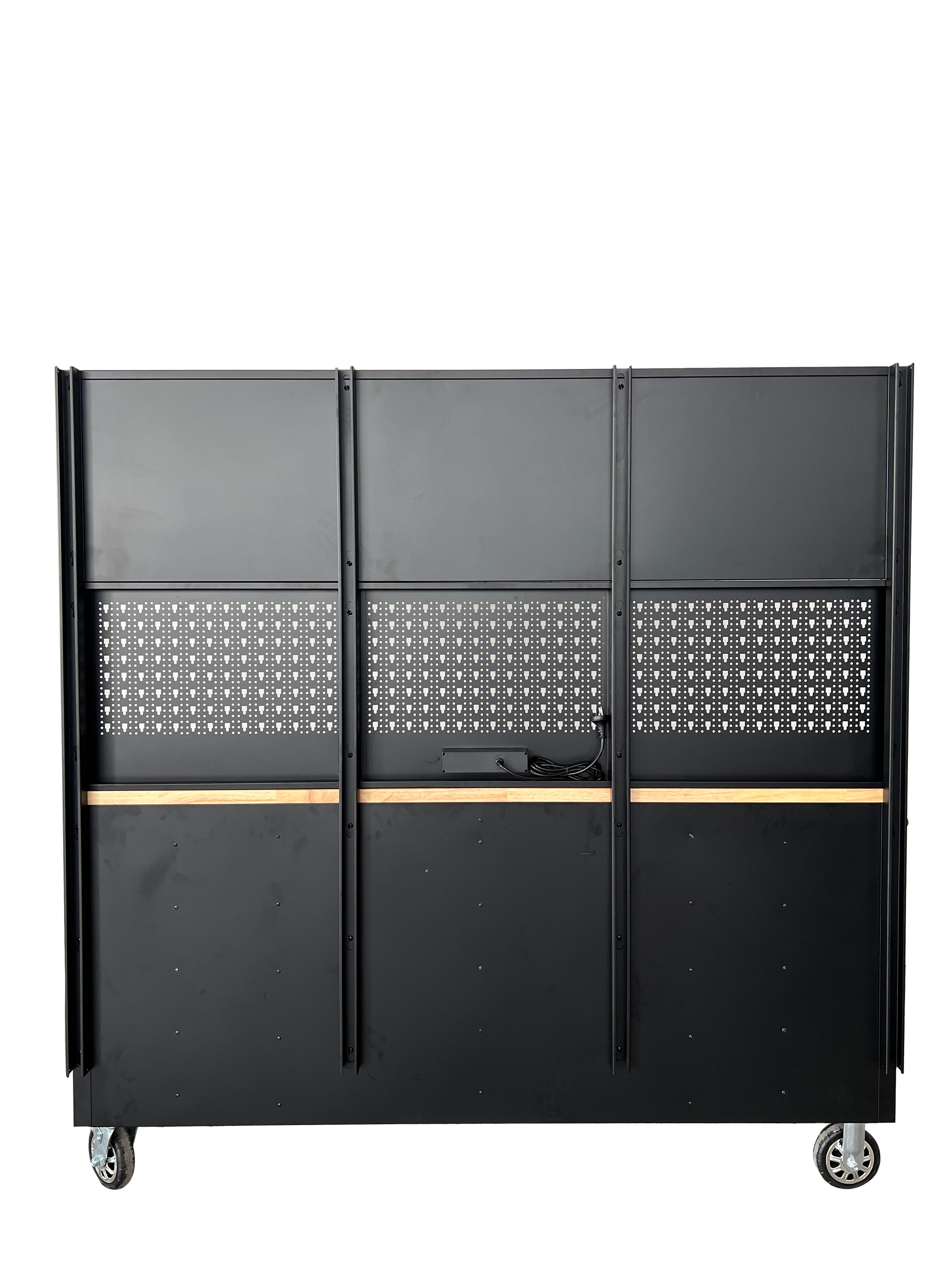 PREMIUM FEATURES ADDED 1.8M Black Matte Steel 15-Drawer Workbench Combo- Power Point - GTools