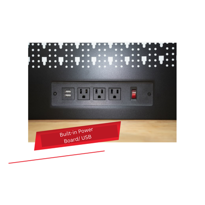 PREMIUM FEATURES ADDED 1.8M Black Matte Steel 15-Drawer Workbench Combo- Power Point - GTools