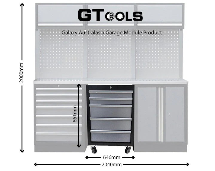 5 Drawer Rolling Toolbox Cabinet - GTools