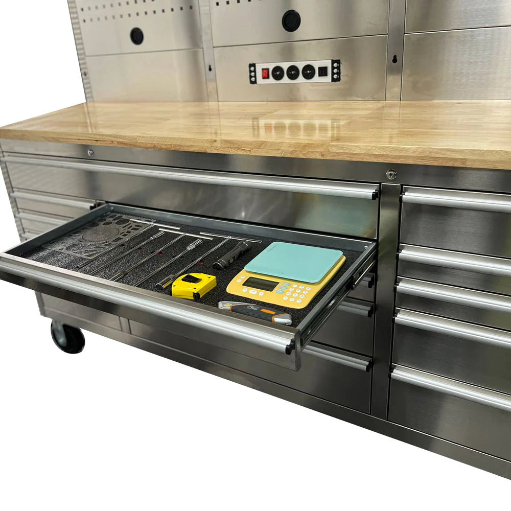 GTX 1.8M x 2M (Tall) Stainless Steel Workbench Combo with Mega Drawer ...