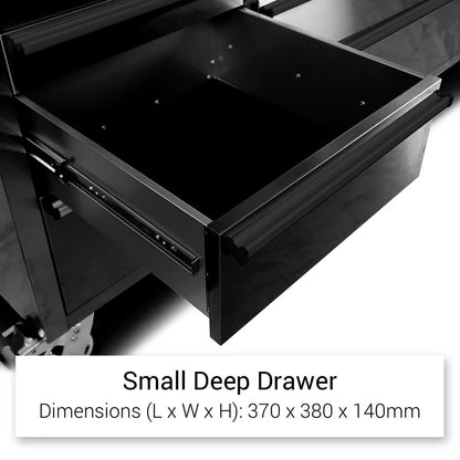 GT Series 1.8M x 1.8M (Tall) Black Matte Steel 15-Drawer Workbench Combo - Power Point