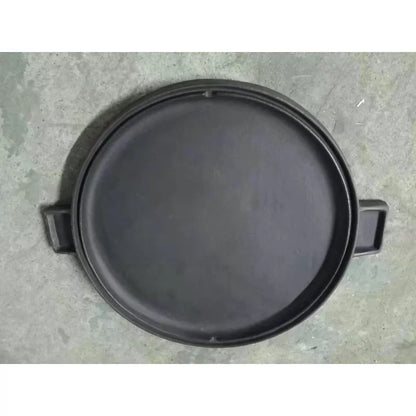 Heavy-Duty 35cm Cast Iron BBQ Grill Pan Set – Large Non-Stick Plate with Stand. - GTools