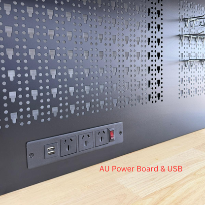 GT Series 1.8M x 1.8M (Tall) Black Matte Steel 15-Drawer Workbench Combo - Power Point - GTools