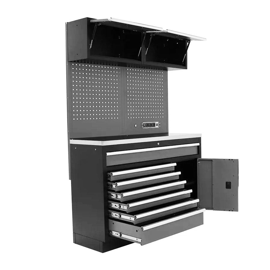 1.36M 7 Drawer, Cupboard, Workbench & Overheads - Premium Tool Box from GTools - Just $1569.00! Shop now at GTools