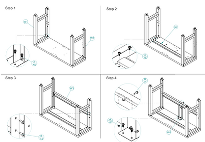 Standard Series 1.36M Standard Modular Workbench Station Legs & Frame