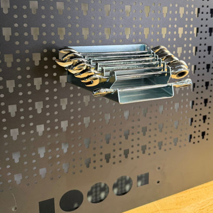 Spanner Holder – Steel Vertical Tray for 8 Spanners- Silver