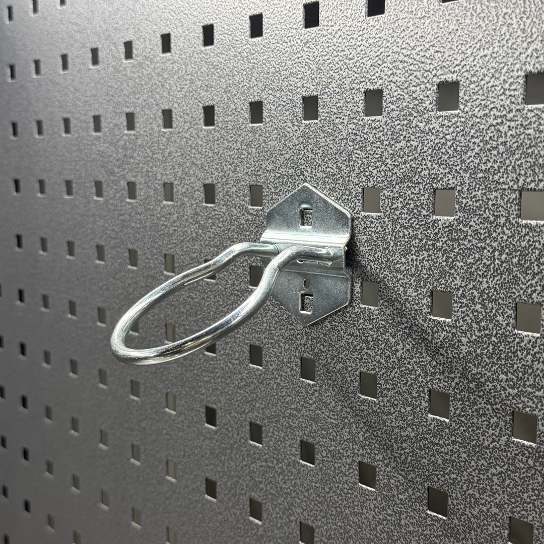 Pegboard Hooks on a square pegboard