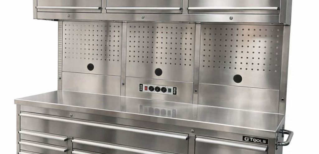 GTX Pro Series 1.8M x 2M (Tall) Stainless Steel Workbench with Stainless Steel Bench Top - GTools