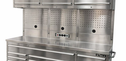 GTX Pro Series 1.8M x 2M (Tall) Stainless Steel Workbench with Stainless Steel Bench Top - GTools