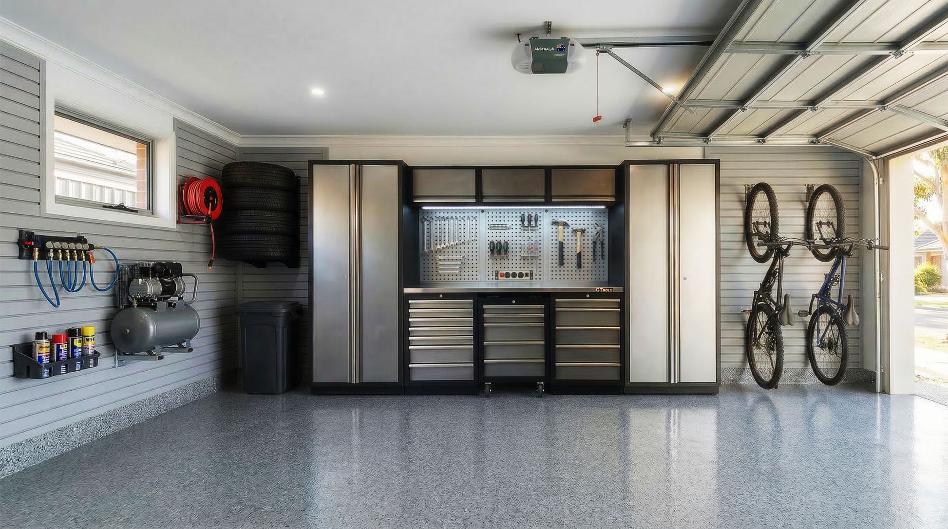 Standard Series 2.6M Workbench, Drawers & Single Door Tall Cabinet Set – GT-COMBO3 - GTools