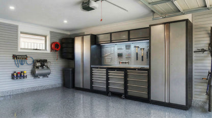 Standard Series 2.6M Workbench, Drawers & Single Door Tall Cabinet Set – GT-COMBO3 - GTools