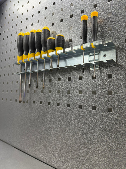 12 Slot Screwdriver Holder – Steel Pegboard Storage - GTools