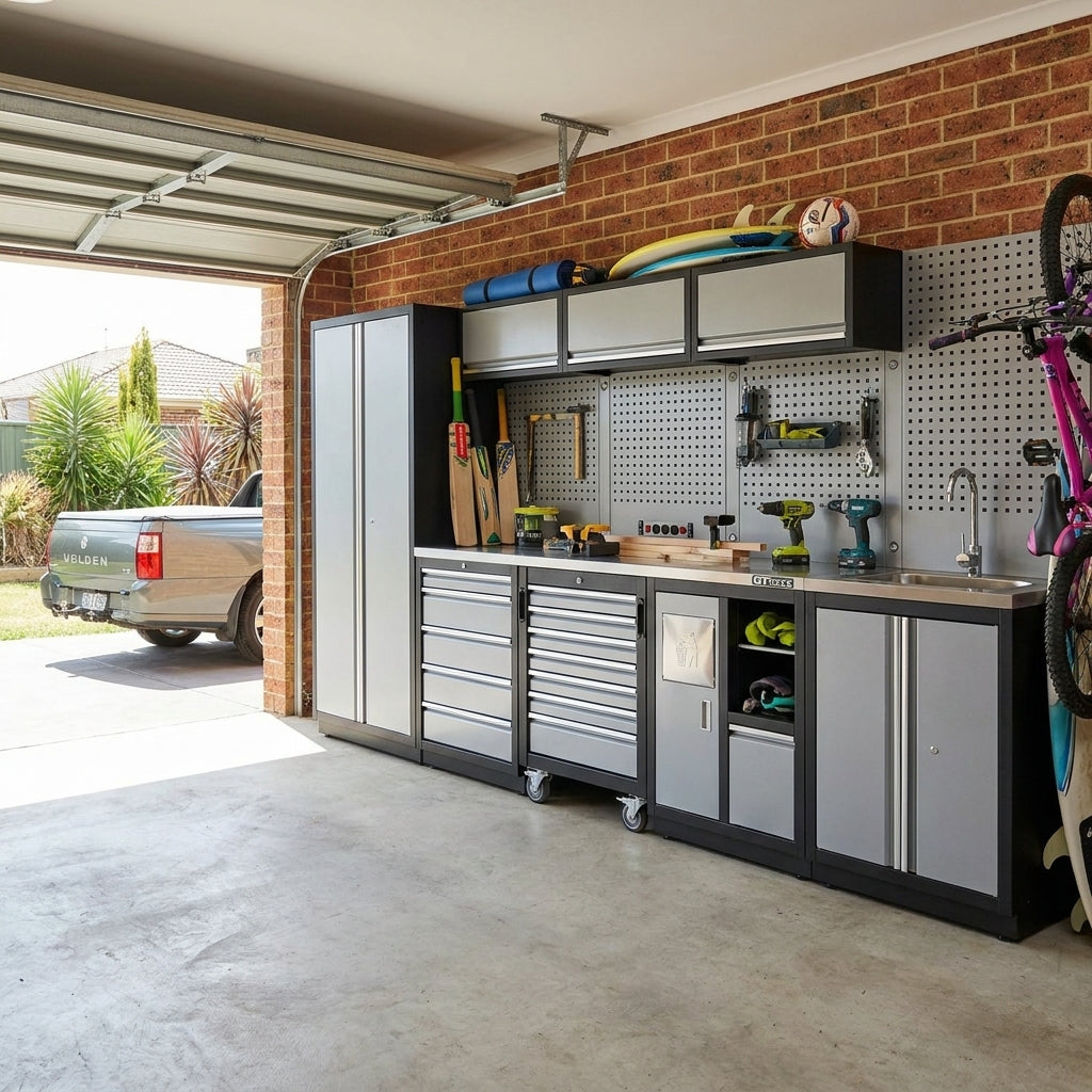 Standard Series 3.6M Garage Workbench, Drawer, and Sink Combo – GT-COMBO14