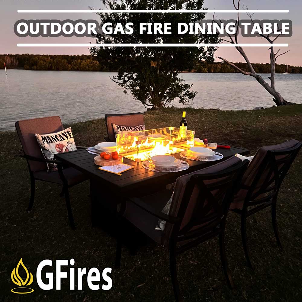 Patio Dining Gas Fire Pit Table - GTools
