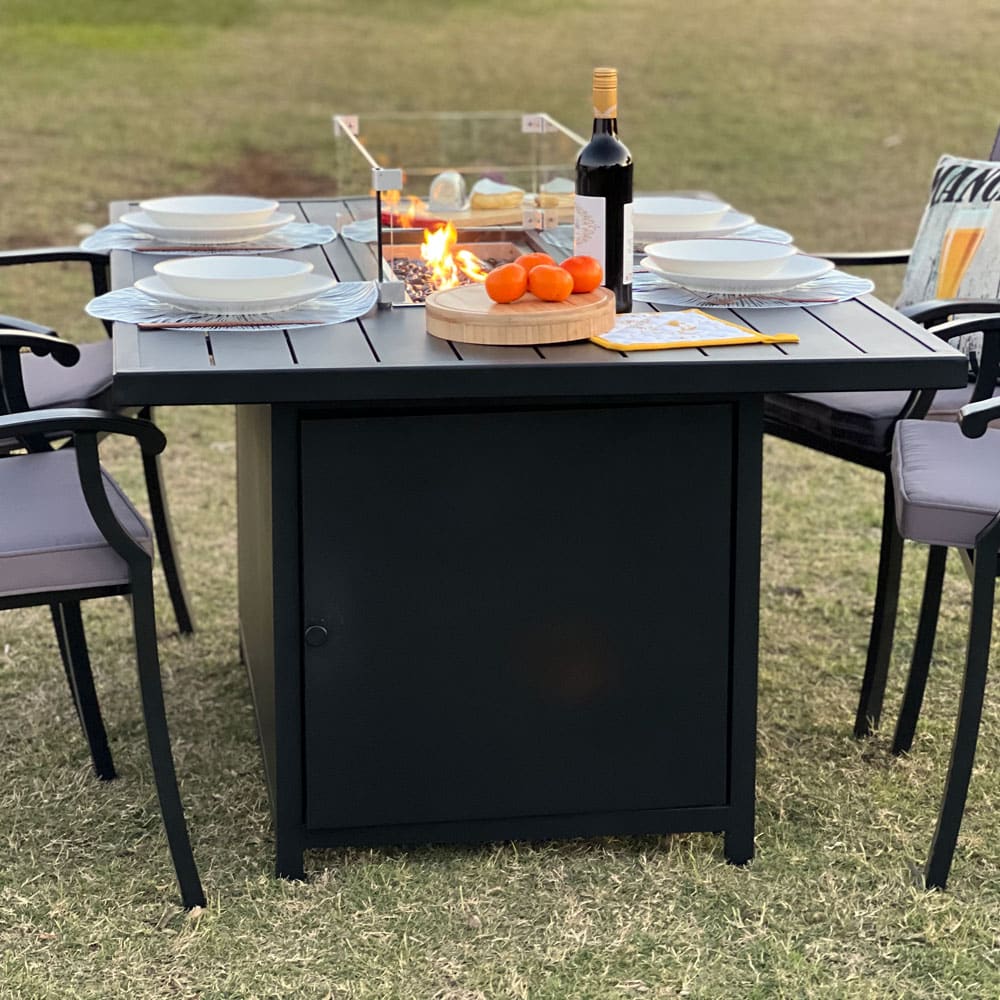 Patio Dining Gas Fire Pit Table - GTools