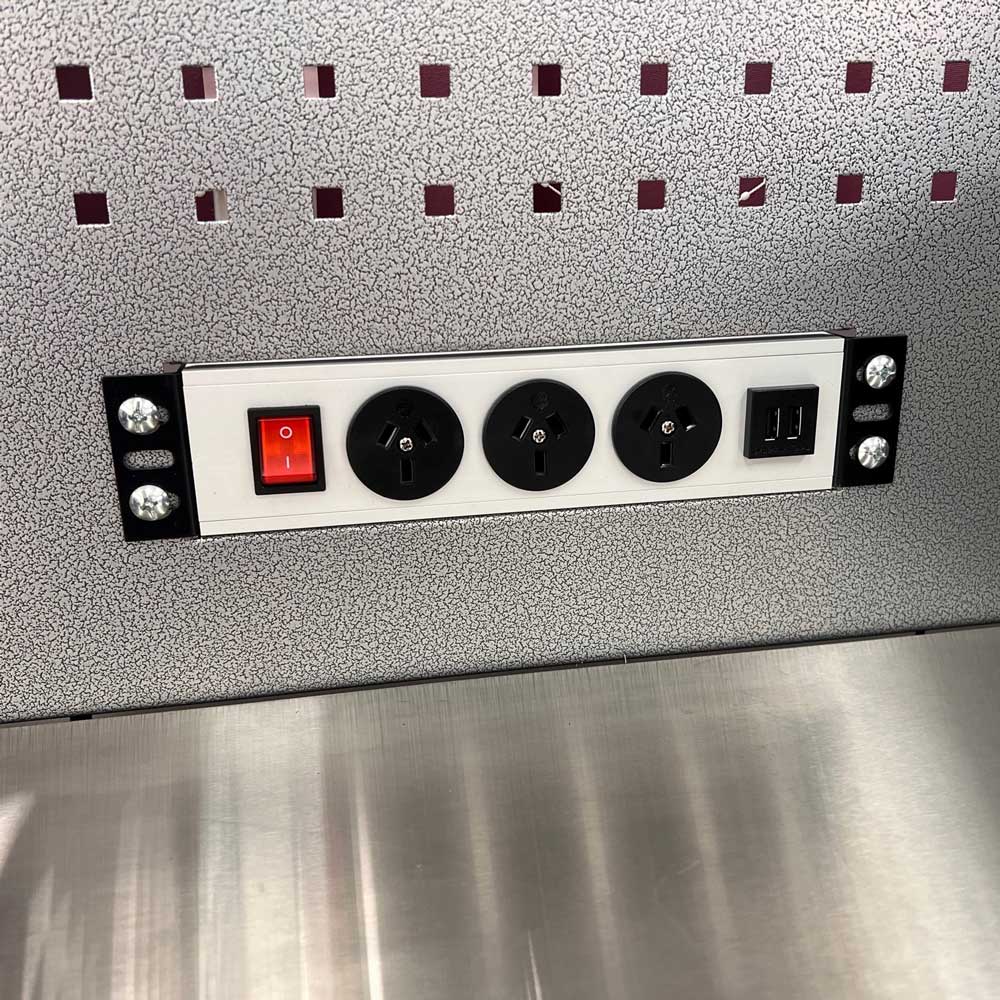 Steel Pegboard 1052mm x 614mm with Power Board & USB Sockets - GTools