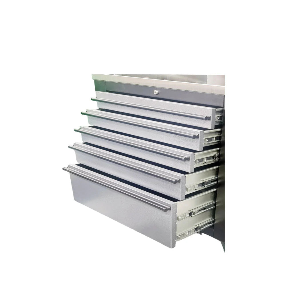 Stainless Steel Island Bench, Tool Storage and Pegboards - GTools