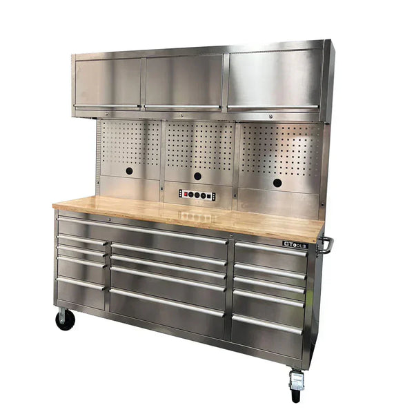 GTX 1.8M x 2M Stainless Steel Workbench Combo with Mega Drawer - GTools
