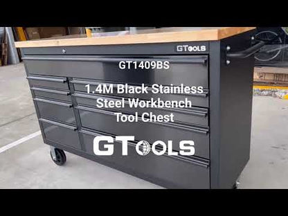 GTX 1.4M Black Stainless Steel, Mega Drawer Rolling Tool Chest Workbench