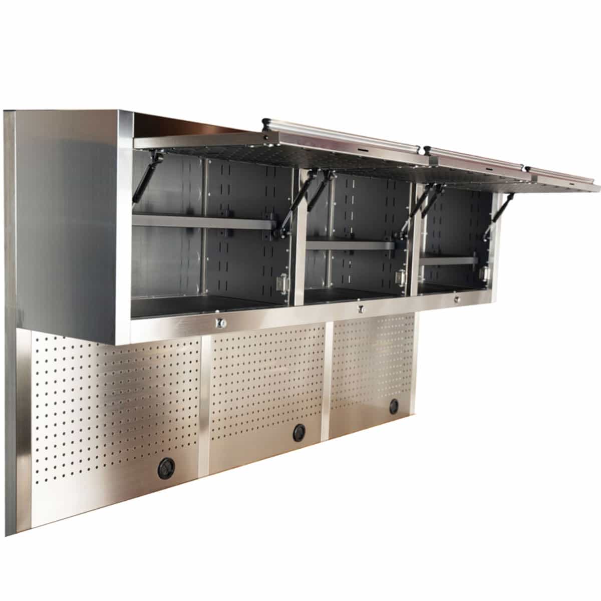 1.8M Stainless Steel Overhead Cabinets, Pegboards & Support Frames Set - Premium Tool Box from GTools - Just $650.00! Shop now at GTools