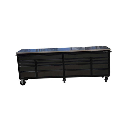 GTX 2.4M Black Tinted Stainless Steel Tool Chest & Workbench 18 Drawer Trolley - Premium Tool Box from GTools - Just $2299! Shop now at GTools