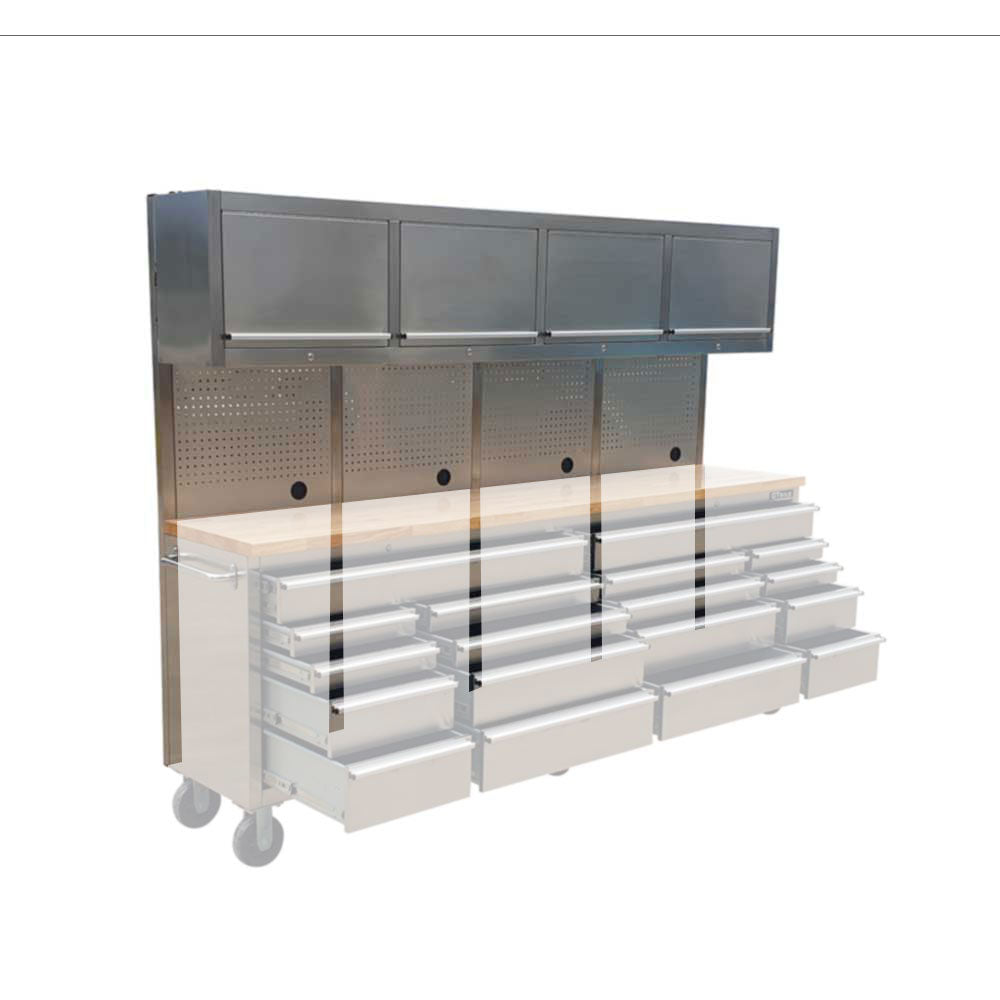 2.4M Stainless Steel Overhead Cabinets, Pegboards & Support Frames Set - Premium Tool Box from GTools - Just $1099.00! Shop now at GTools