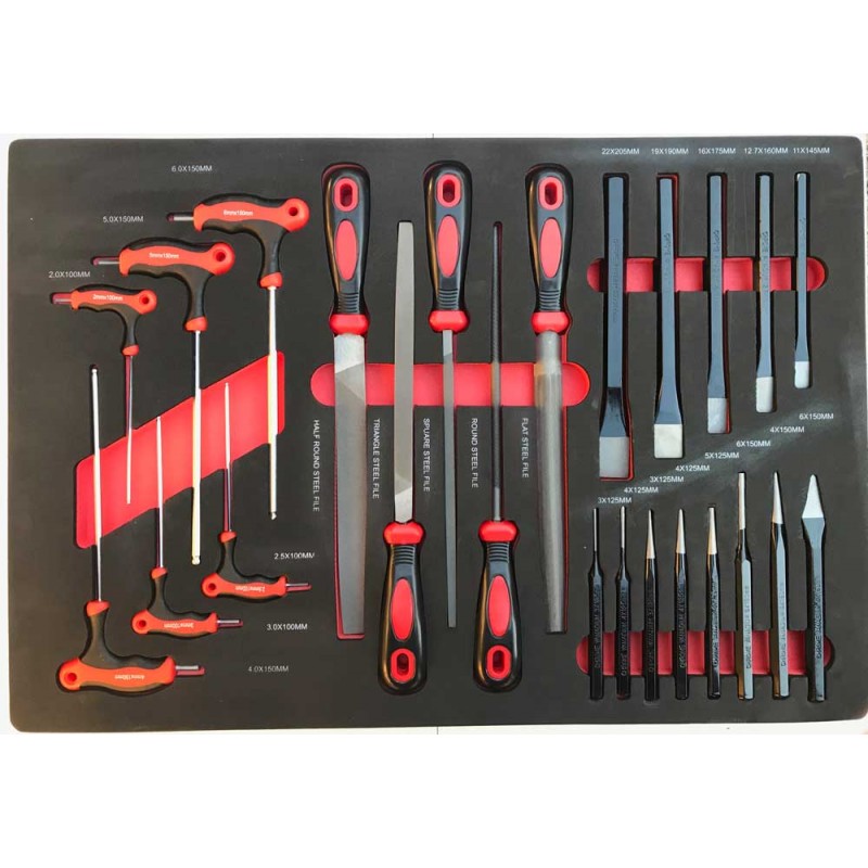 24 Piece Hex Key, Metal File, Punch & Cold Chisel Set in EVA Tray - Premium Pliers from GTools - Just $99.00! Shop now at GTools