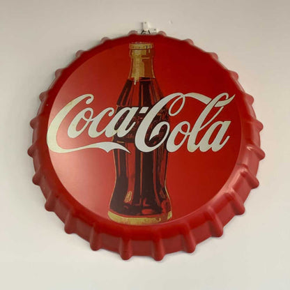 35cm Man Cave Metal COCA-COLA Bottle Cap Wall Sign - Premium Wall Sign from GTools - Just $29.00! Shop now at GTools