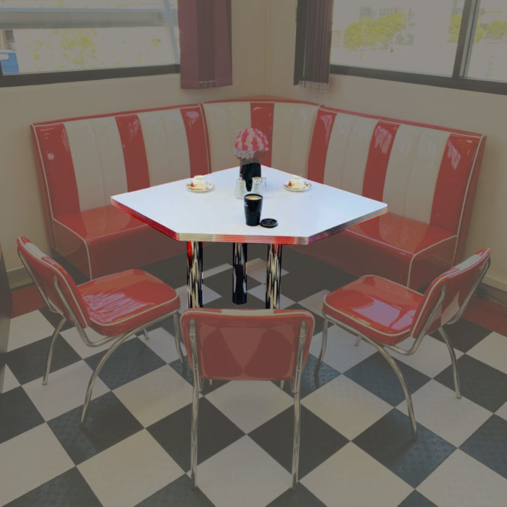 1950 Retro Cafe Corner Diner Table - Premium Cafe Booth from GTools - Just $592.00! Shop now at GTools