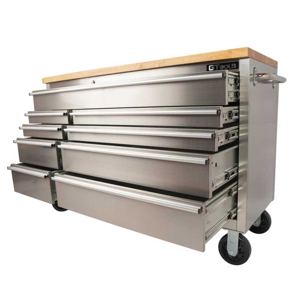 GTX 1.4M Stainless Steel Workbench, Mega Drawer Rolling Tool Chest - Premium Tool Box from GTools - Just $799! Shop now at GTools