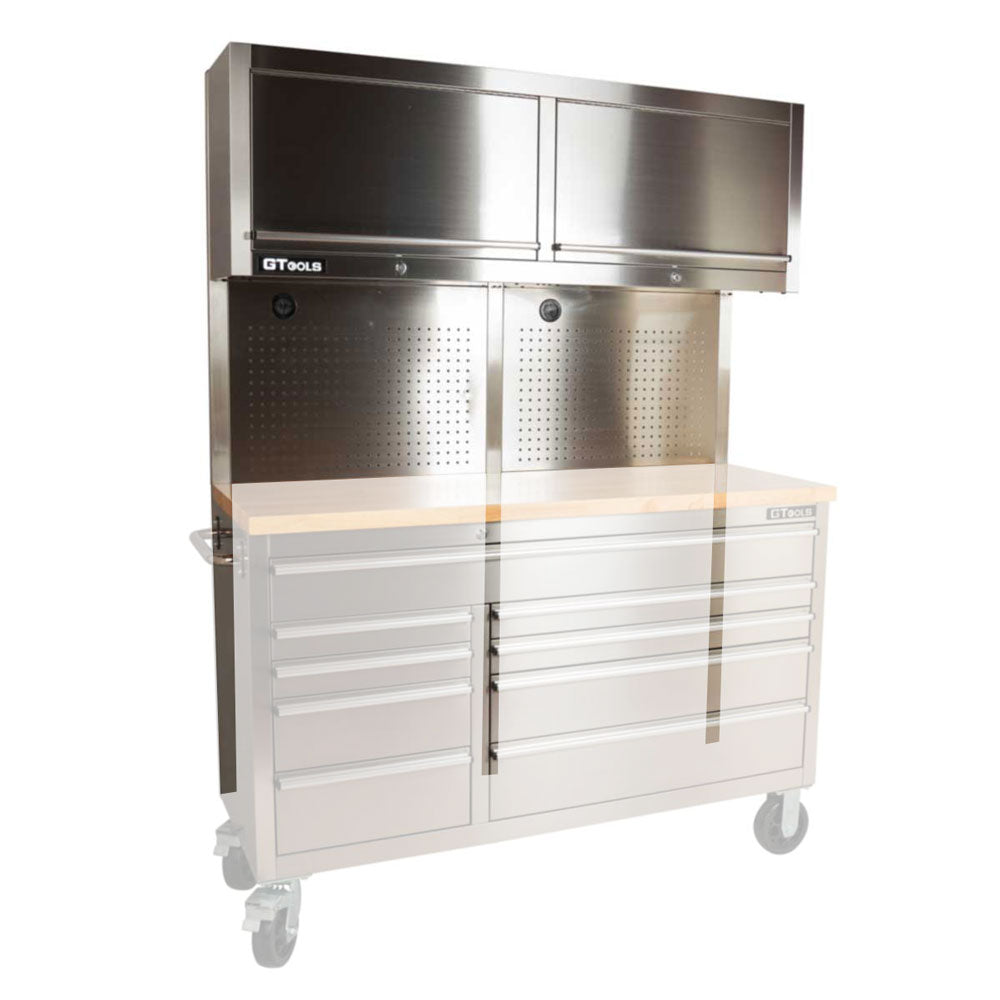 1.4M Stainless Steel Overhead Cabinets, Pegboards & Support Frames Set - Premium Tool Box from GTools - Just $470.00! Shop now at GTools