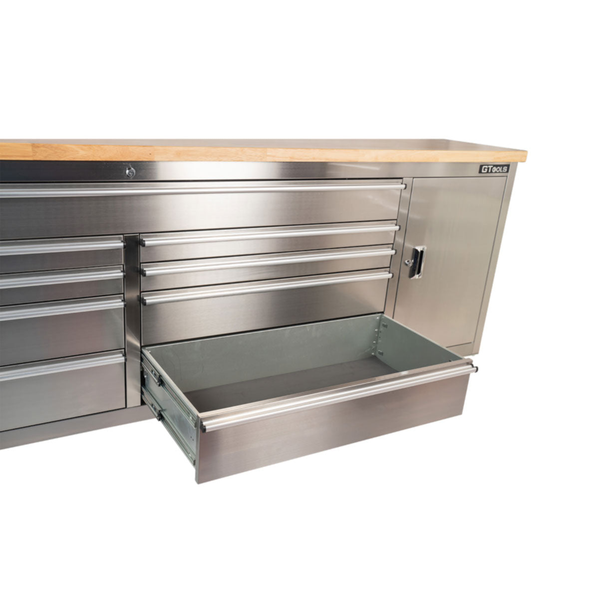 GTX 1.8M Stainless Steel Workbench, 9 Drawers & Cabinet - Premium Tool Box from GTools - Just $1099! Shop now at GTools
